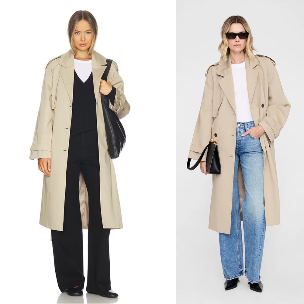 Brand New- Anine Bing Rickie Maxi Trench Coat in Beige 🧥🤍 - Picture 8 of 12